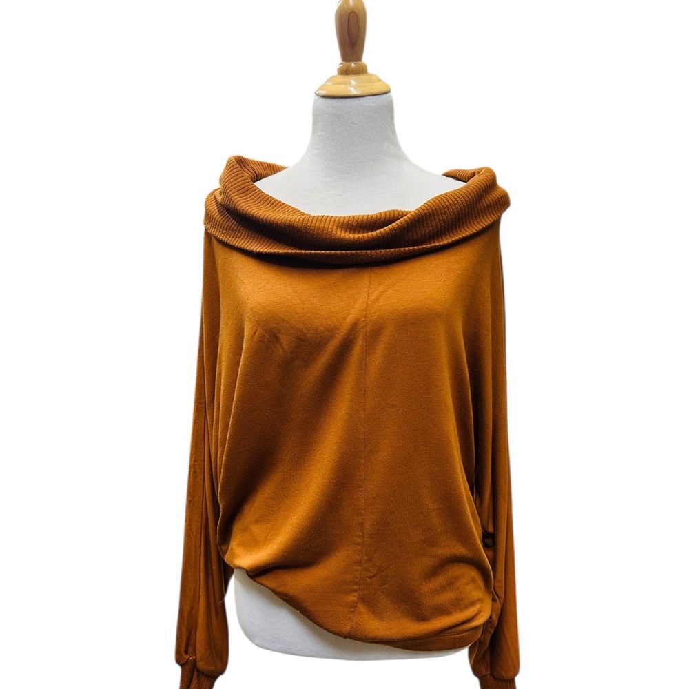 Lou & Grey for Loft orange cowl neck soft sweater M